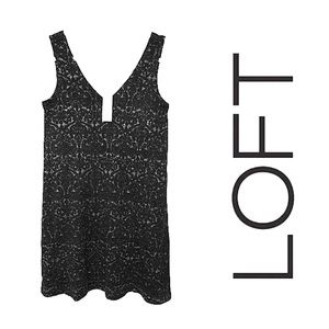 NWT LOFT Black Knit Sparkly Tank Sweater Dress